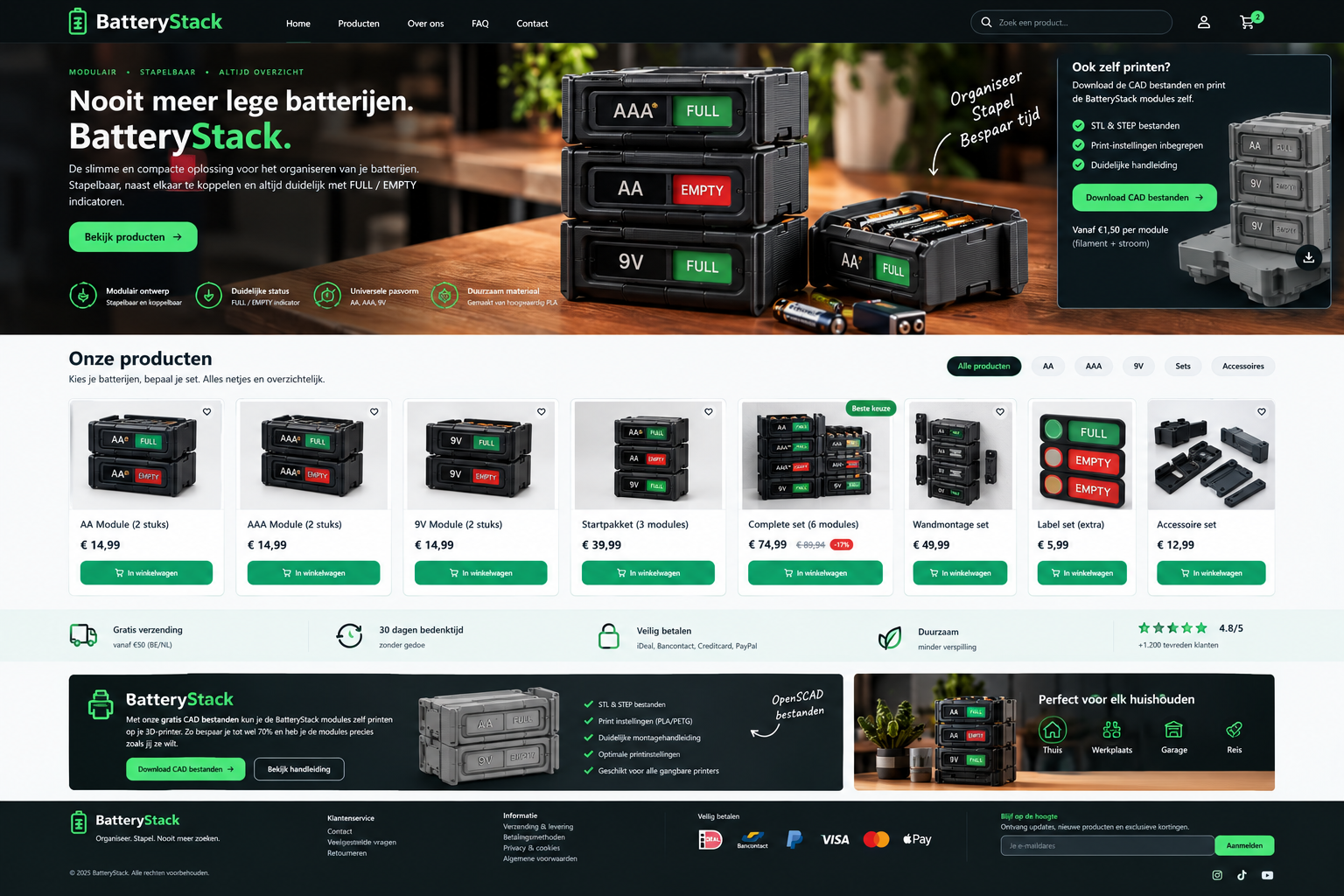BatteryStack webshop concept